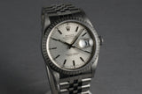 Rolex Datejust 16220 with Silver Stick Dial and Box and Papers