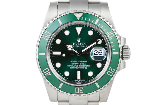 2016 Rolex Green Submariner 116610LV with Box and Papers