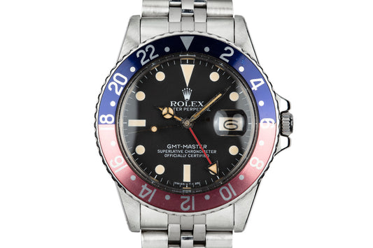 1981 Rolex GMT Master 16750 "Pepsi" with Box and Papers and Original Sales Receipt