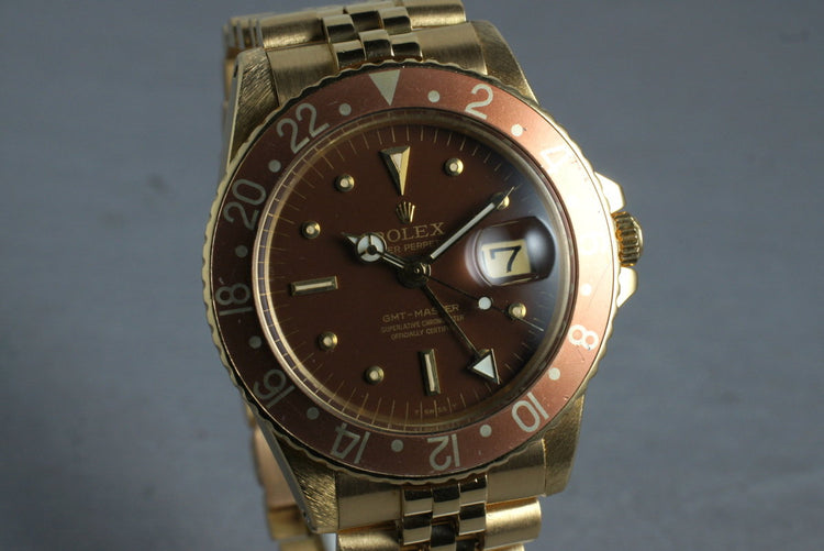1969 Rolex 18K YG GMT-Master 1675 with Root Beer Dial