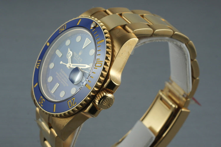 2009 Rolex YG Submariner 116618LB with Box and Papers