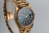 1995 Rolex 18K YG Day-Date 18238 Blue Dial with Box and Papers