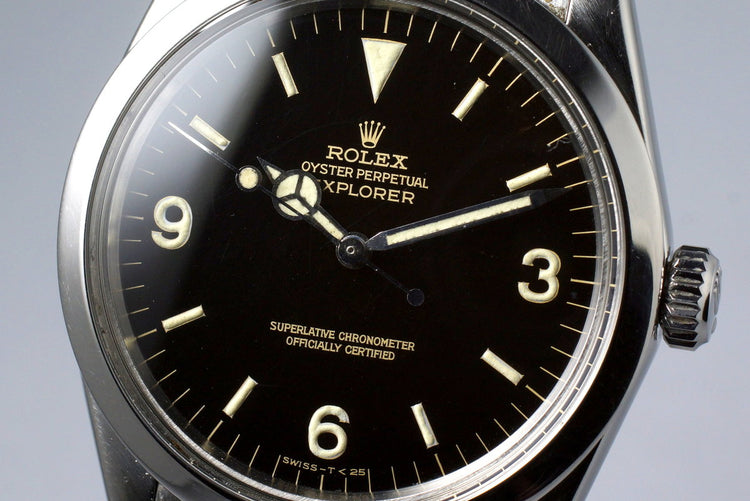 1965 Rolex Explorer 1 1016 Glossy Gilt Dial with Box and Double Punched Papers