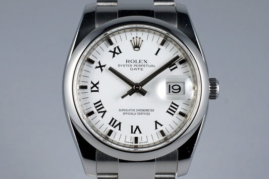 2006 Rolex Date 115200 White Roman Dial
