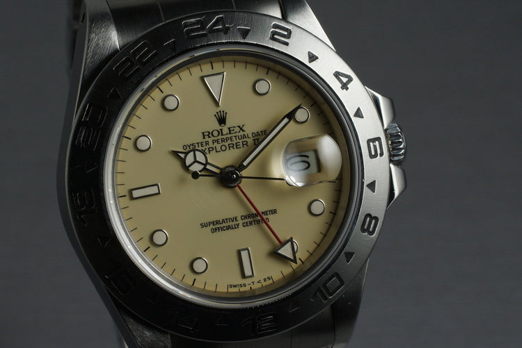 1986 Rolex Explorer II 16550 Cream Rail Dial with Box and Papers