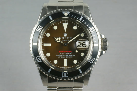 Rolex Red Submariner Ref: 1680 Meters First Mark 2 BROWN with papers