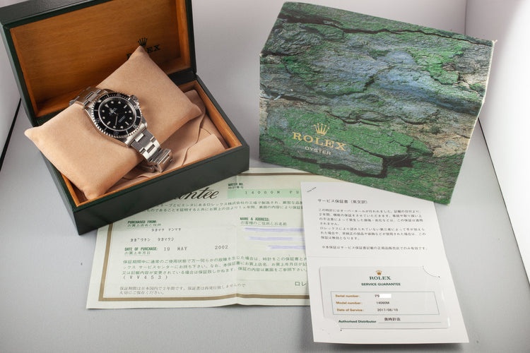 2000 Rolex Submariner 14060M with Box, Papers, and Service Papers