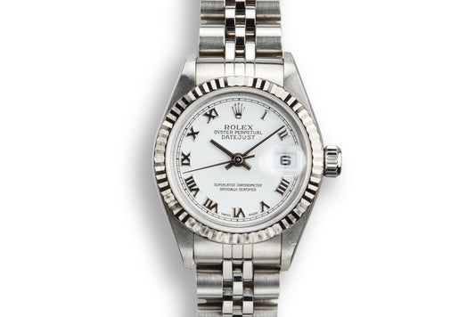 2003 Rolex Ladies DateJust 79174 White No Lume Roman Numeral Dial with Box and Papers