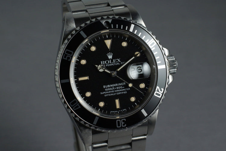 1987 Rolex Submariner 168000 with Box and Papers