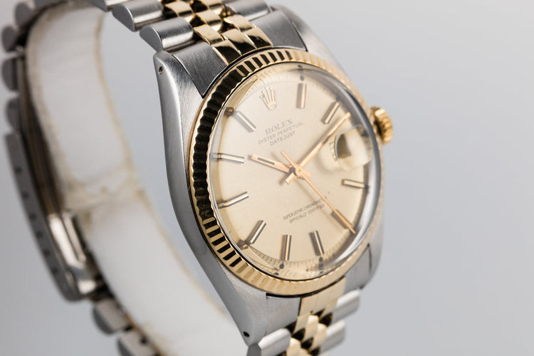 1974 Rolex Two Tone DateJust 1601 with Gold Sigma Dial