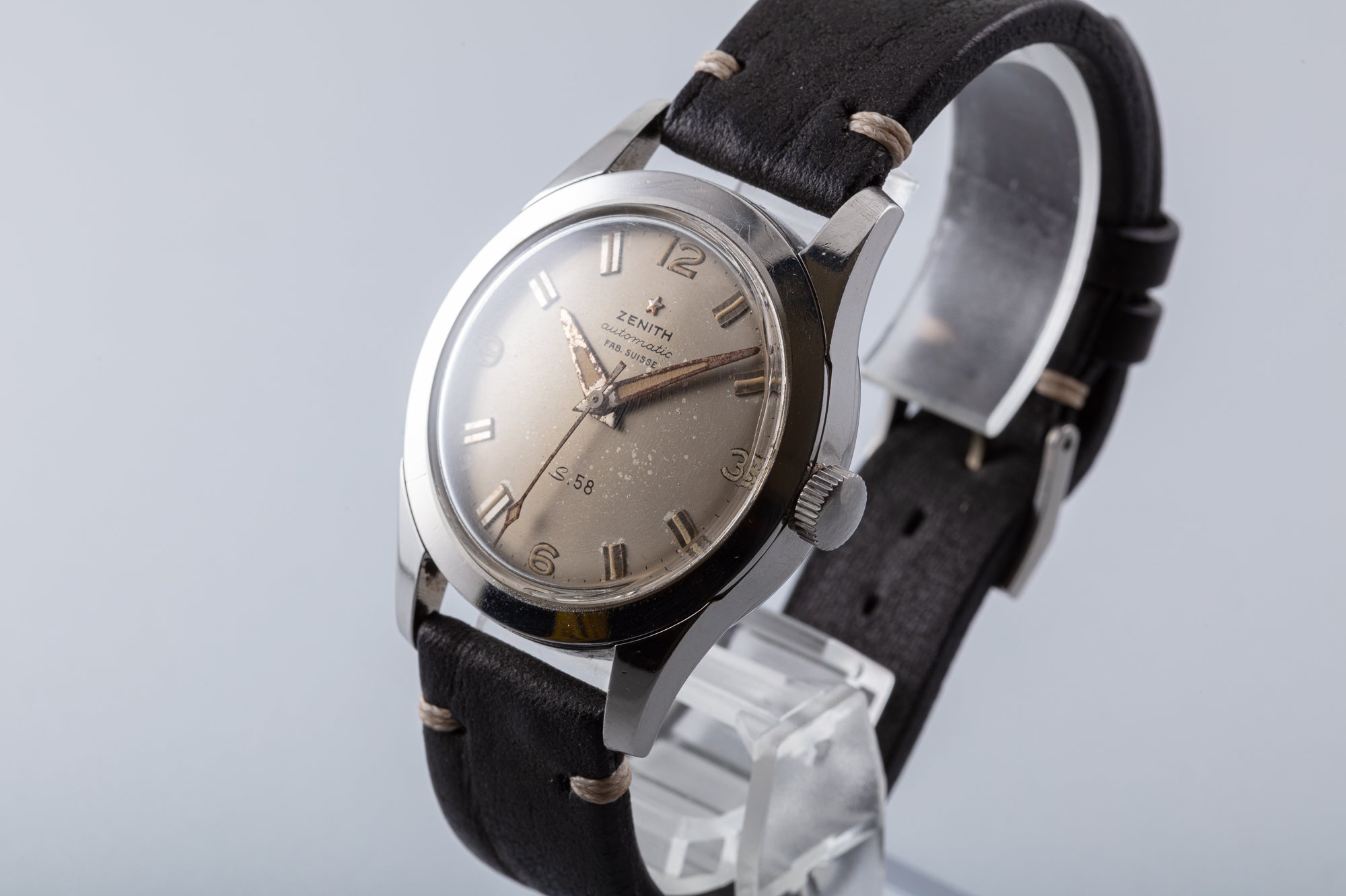 1958 Zenith S58 1st Model Silver Dial