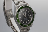 2003 Rolex Green Anniversary Submariner 16610LV MK I Dial with Box and Papers