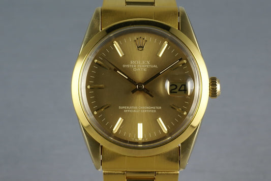 Rolex Date  1550 Gold cap ... box and papers