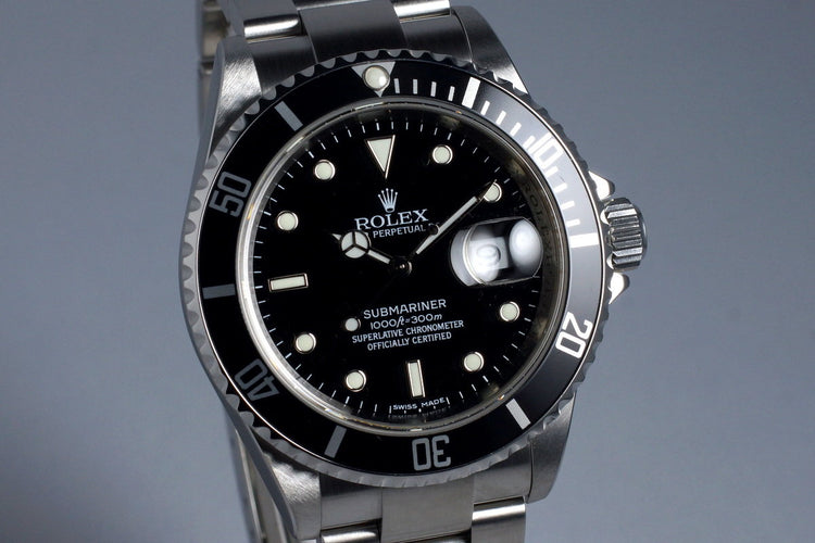 2008 Rolex Submariner 16610 with Box and Papers