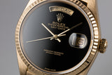 1986 Rolex 18K YG Day-Date Onyx Dial