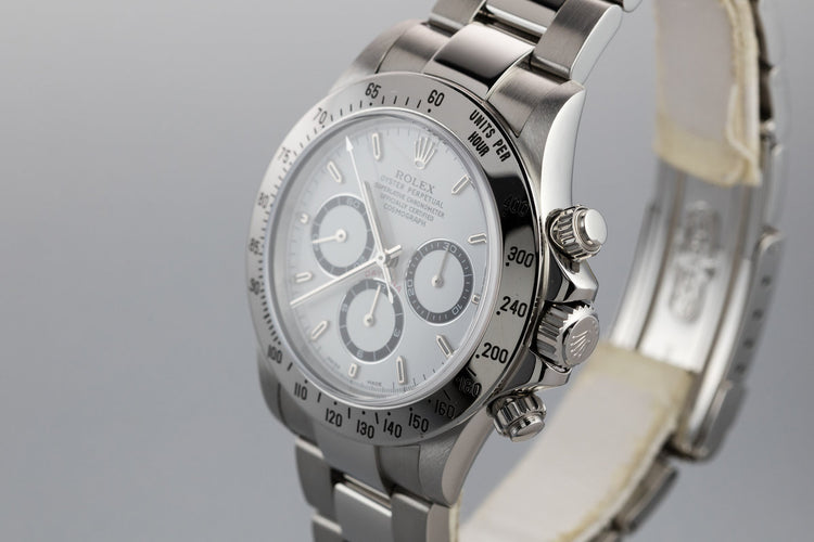 1999 Rolex Daytona 16520 White Dial with Box, Papers, and Service Papers