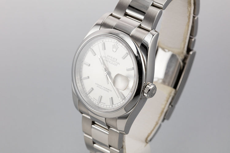 2007 Rolex DateJust 116200 Silver Dial