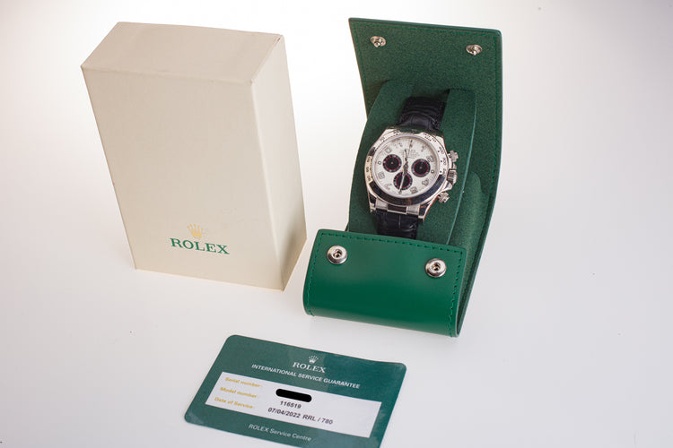 2008 Rolex WG Daytona 116519 "Panda" Dial with RSC Service Card and Pouch