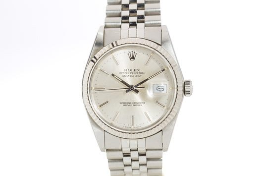 1987 Rolex Datejust 16014 Silver Stick Dial Jubilee Bracelet