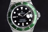 2008 Rolex Green Anniversary Submariner 16610LV Box, Card, Booklets, Hangtag