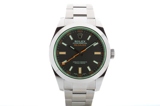 2022 Unworn Rolex Milgauss 116400GV Box, Papers, Card & Tags