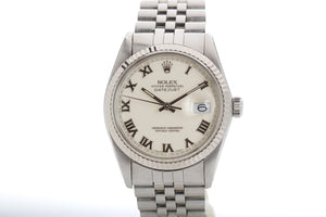 1987 Rolex 16014 Datejust Cream Roman Dial Jubilee Bracelet