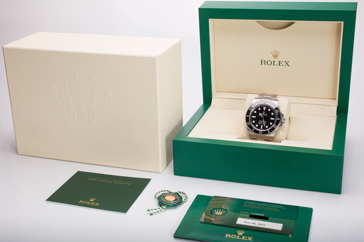 2022 Rolex Submariner 124060 Box, Card, Chrono tag, Booklet & Wallet