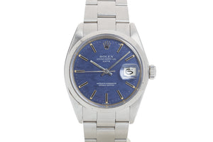 1971 Rolex Date 1500 Blue Mosaic Dial Smooth bezel & Oyster Bracelet