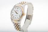 1988 Rolex 18k/St Datejust 16233 White Roman Dial