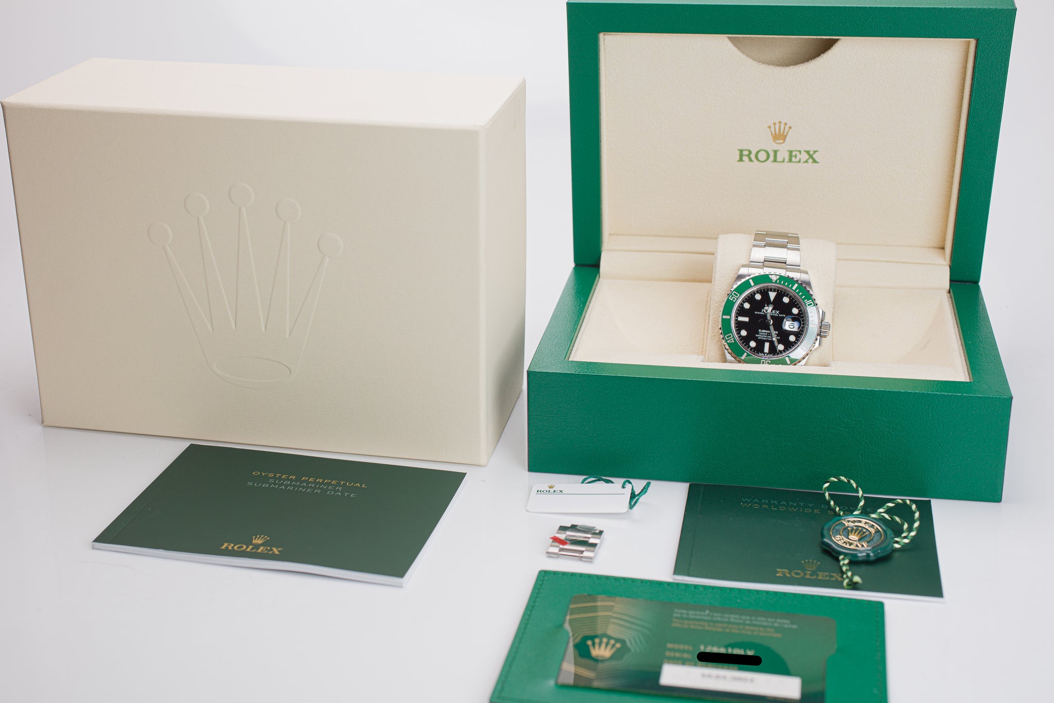 2022 Rolex Submariner 126610LV Starbucks Box, Card & Hangtag
