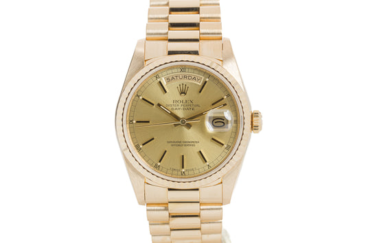 1989 Rolex Day-Date 18238 Champagne Dial with Box and Papers