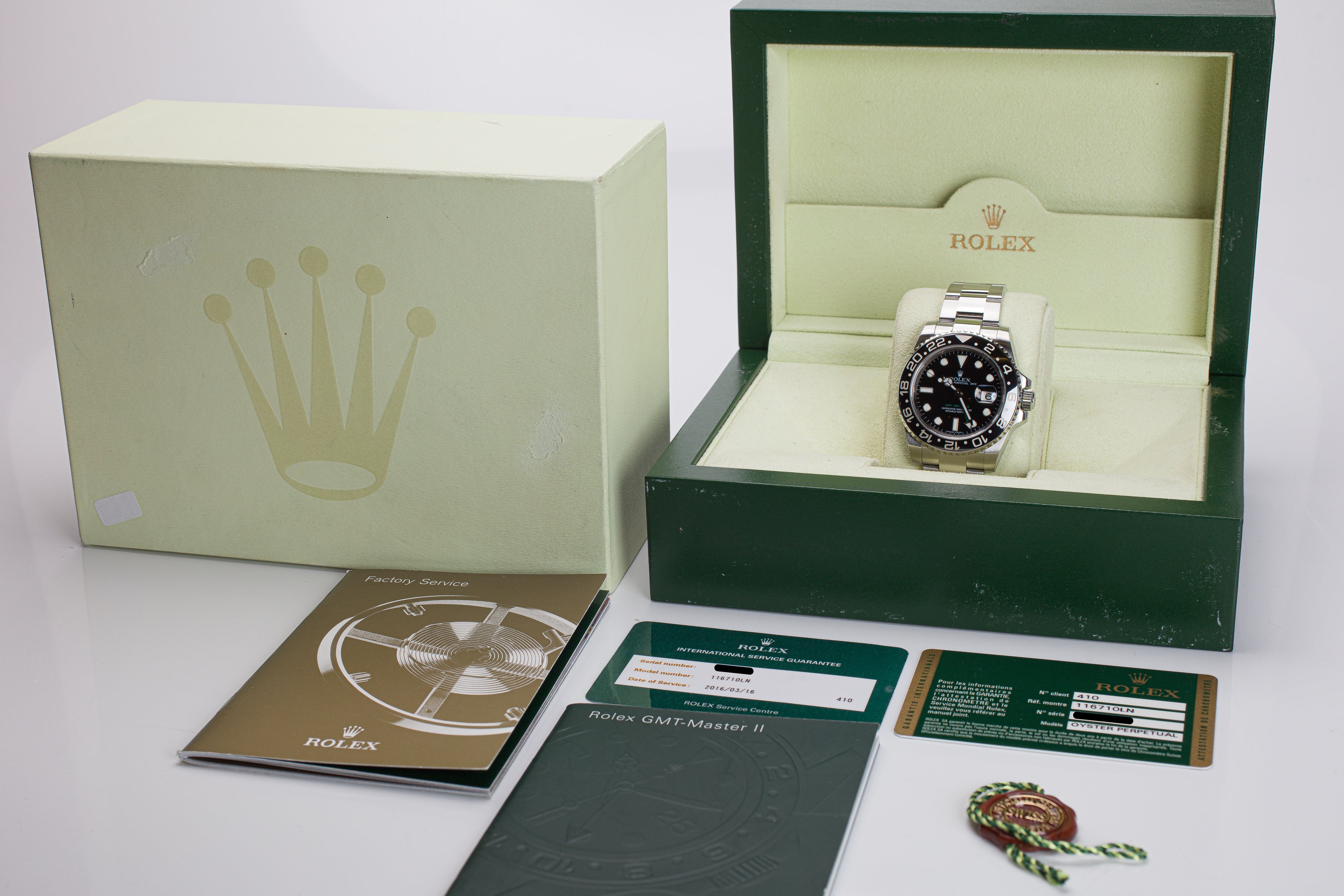 HQ Milton - 2009 Rolex GMT Master II 116710LN Box, Hangtag