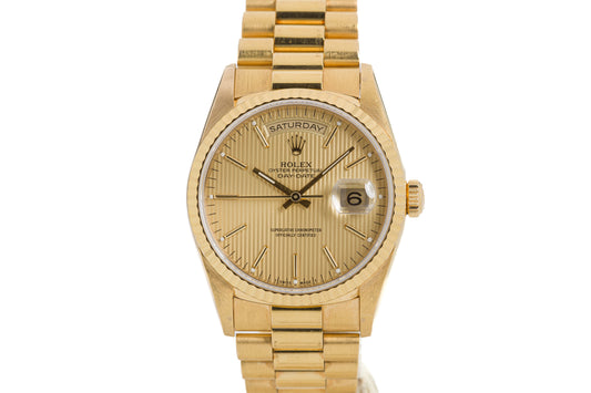 1995 Rolex 18238 Day-Date Gold Tapestry Dial