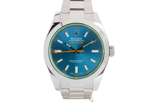 Rolex Milgauss 116400GV Z-Blue with Box, Hang Tag & Chrono Tag