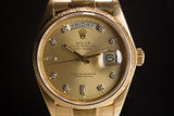 1979 Rolex 18038 Day-Date Bark Finish Champagne Diamond Dial