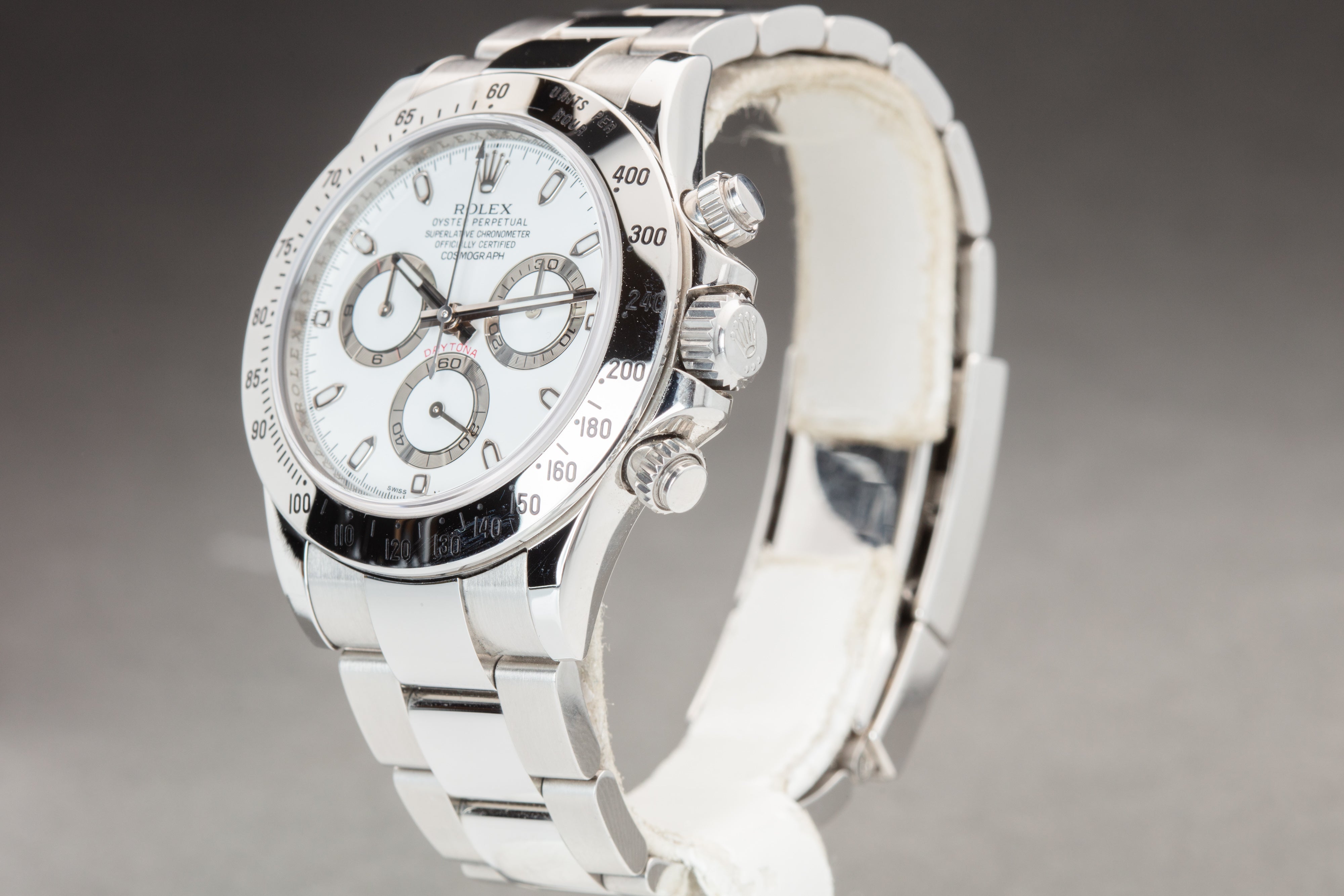 アドホワイト Rolex Daytona 116520 White Random serial 2016 FULL SET Box & Card