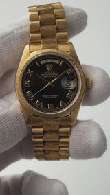 1979 Rolex Day-Date 18078 Bark Finish with Black Pyramid Dial