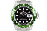 2002 Rolex Green Submariner "Y Serial" 16610LV with Box and Papers