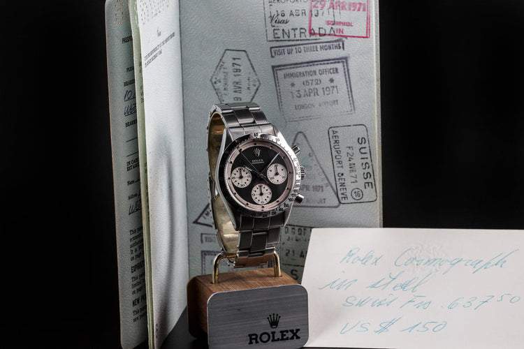 1968 Rolex Daytona 6239 "Paul Newman" with Black Dial and Purchase Papers