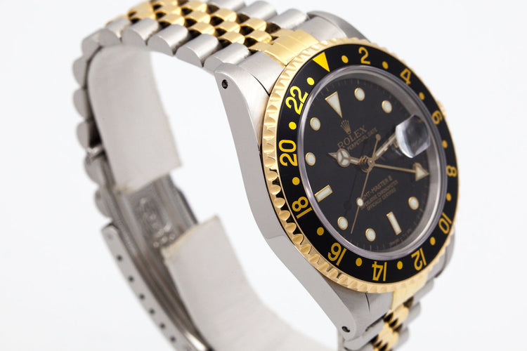 1990 Rolex Two Tone GMT II 16713 Black Dial