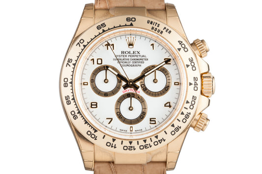 2003 Rolex 18K YG Daytona 116518 White Arabic Dial