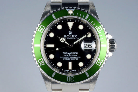 2004 Rolex Green Submariner 16610V Mark I Dial