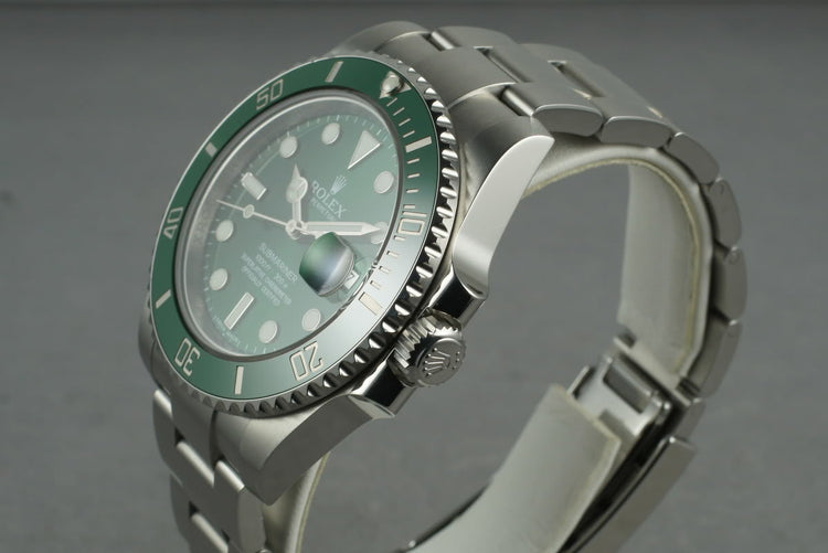 2008 Ceramic Rolex GREEN Submariner 116610V Box and Papers