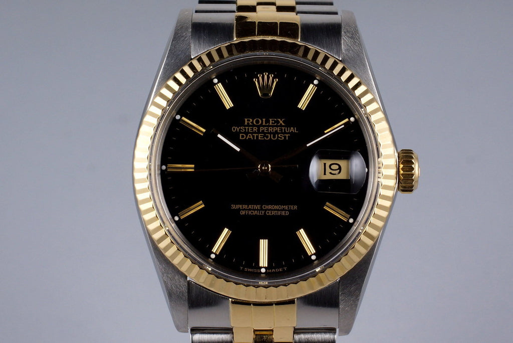 1988 Rolex Two Tone DateJust 16013 Black Dial with Box and Papers