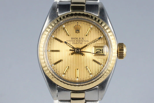 1978 Rolex Two Tone Ladies Date 6917 Champagne Tapestry Dial