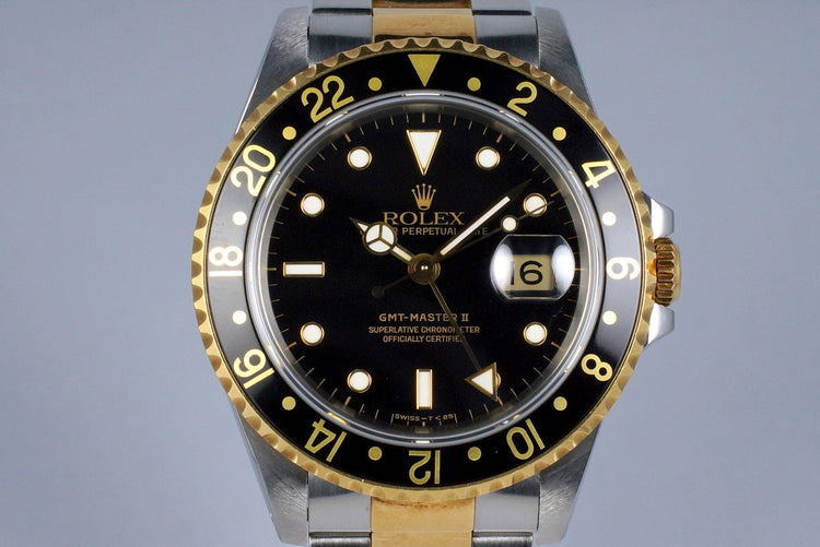 1991 Rolex Two Tone GMT II 16713 Black Dial