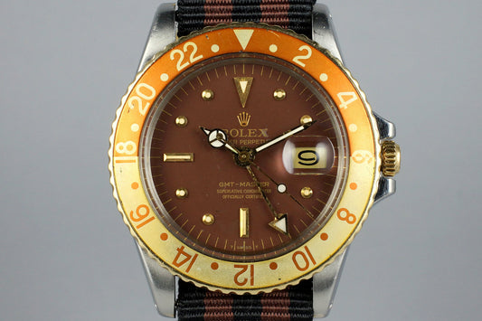 1970 Rolex Two Tone GMT 1675 Root Beer Dial