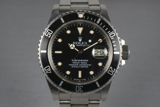 1987 Rolex Submariner 16800 with Box and Papers
