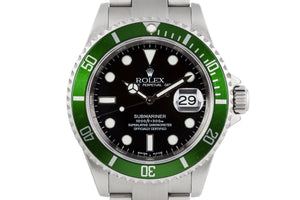 2003 Rolex Submariner 16610LV Green Bezel with Box and Papers