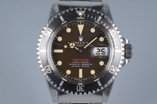 1969 Rolex Red Submariner 1680 Tropical BROWN Mark II Meters First Dial